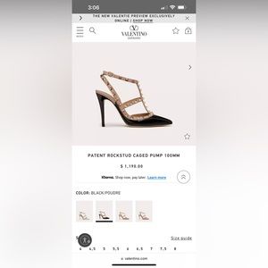 Valentino Garavani PATENT ROCKSTUD CAGED PUMP 100MM size 42